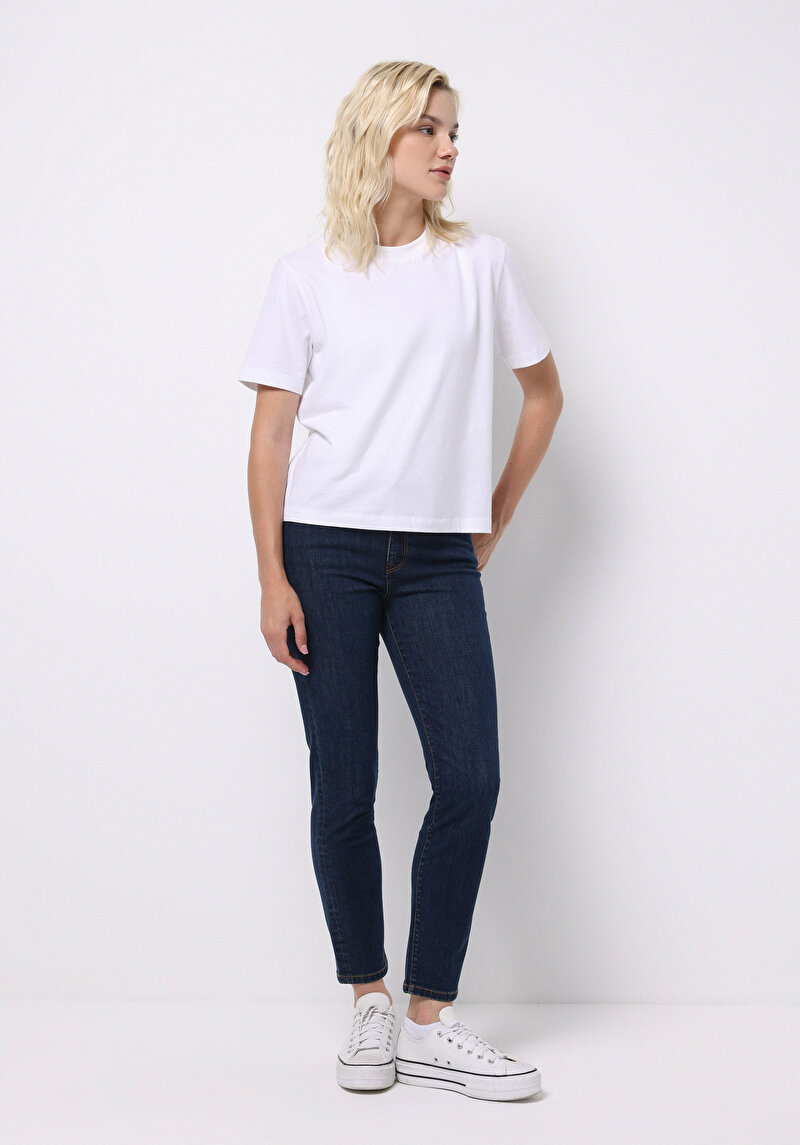 Afișați detalii pentru Pantaloni De Dama Albastru Marin Slim Fit 703 Carla Cl1076748