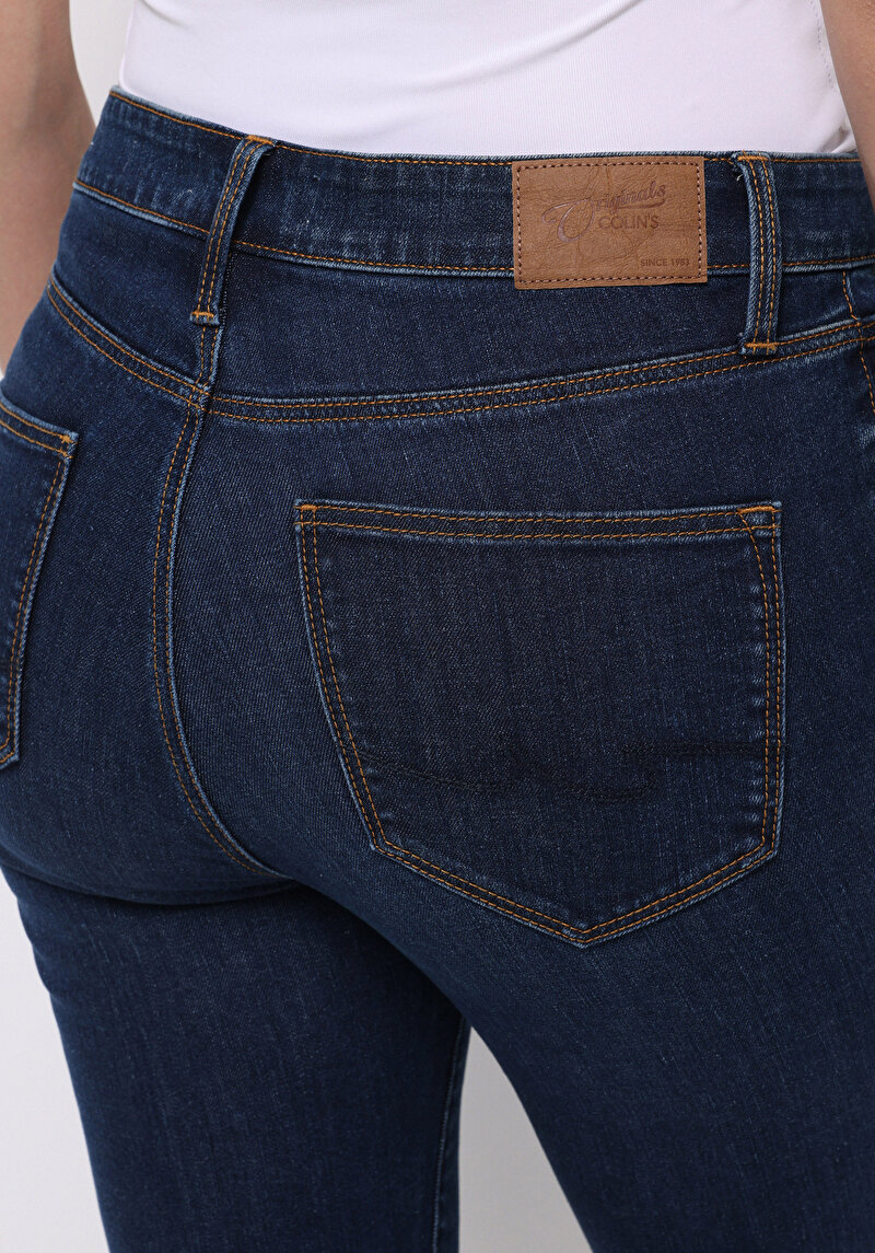 Afișați detalii pentru Pantaloni De Dama Albastru Marin Slim Fit 703 Carla Cl1076748