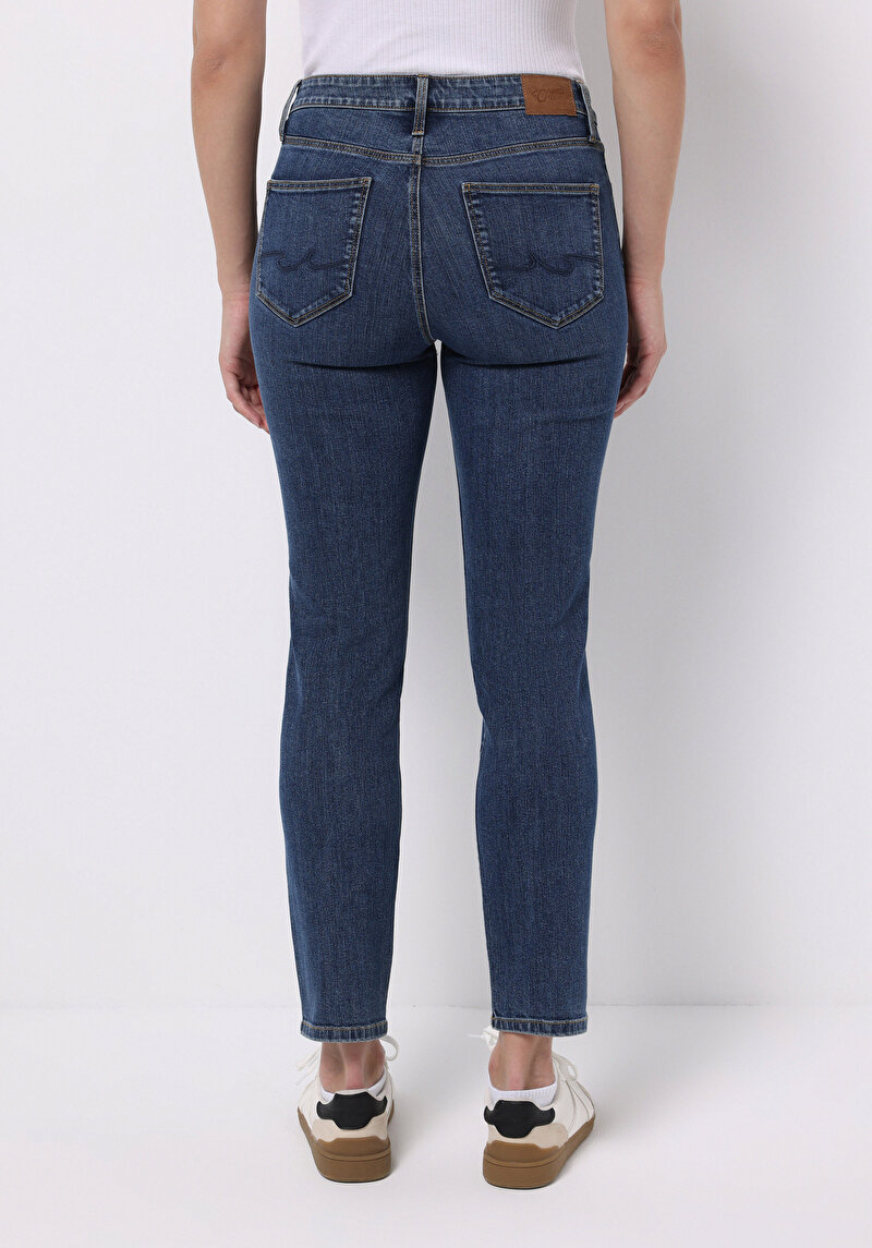 Afișați detalii pentru Pantaloni De Dama Albastru Slim Fit 703 Carla Cl1076749