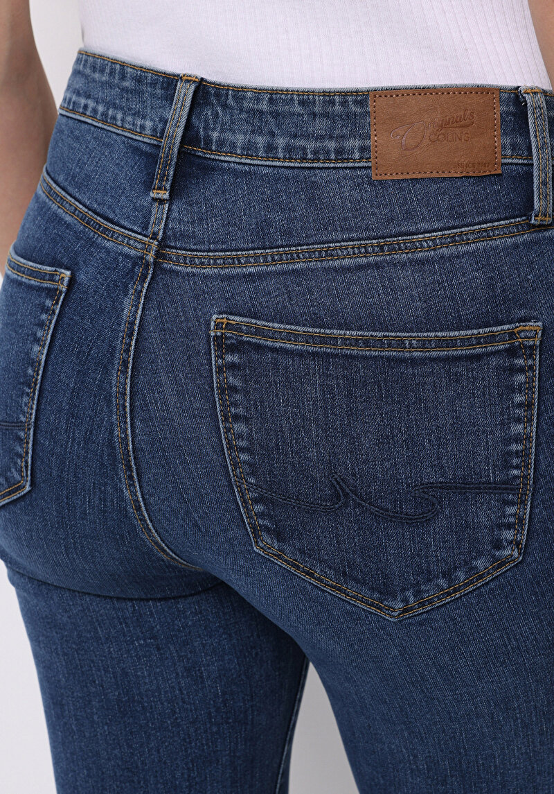 Afișați detalii pentru Pantaloni De Dama Albastru Slim Fit 703 Carla Cl1076749