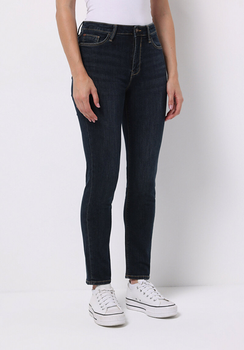 Imagine a Pantaloni De Dama Albastru Slim Fit 703 Carla Cl1076846