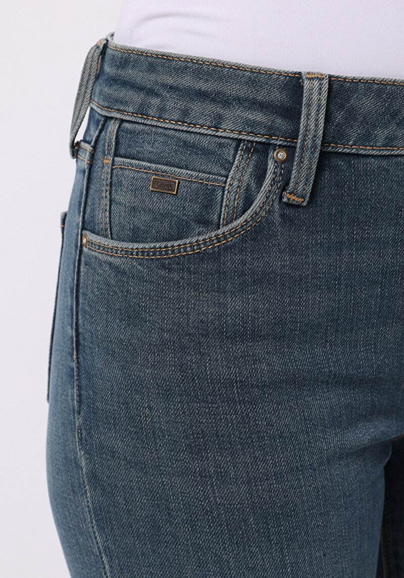 Afișați detalii pentru Pantaloni De Dama Albastru Slim Fit  Cl1076860