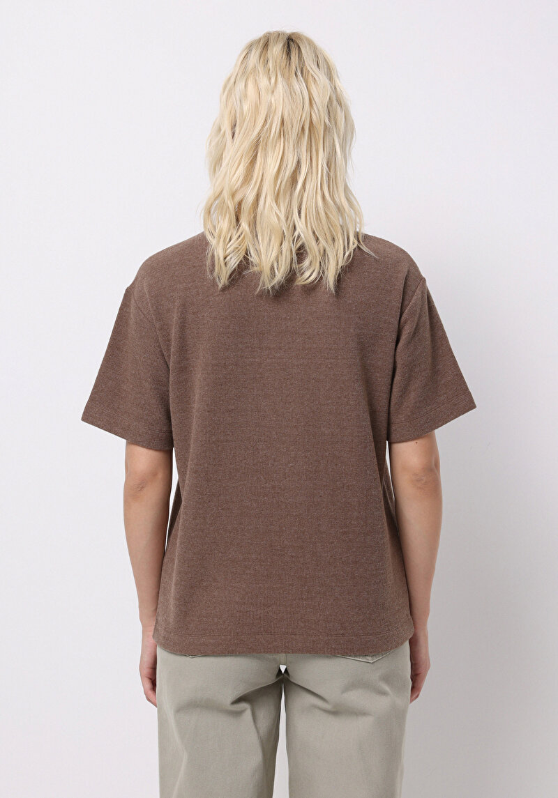 Imagine a Pulover Cu Mâneci Scurte De Dama Maro Regular Fit Cl1077171