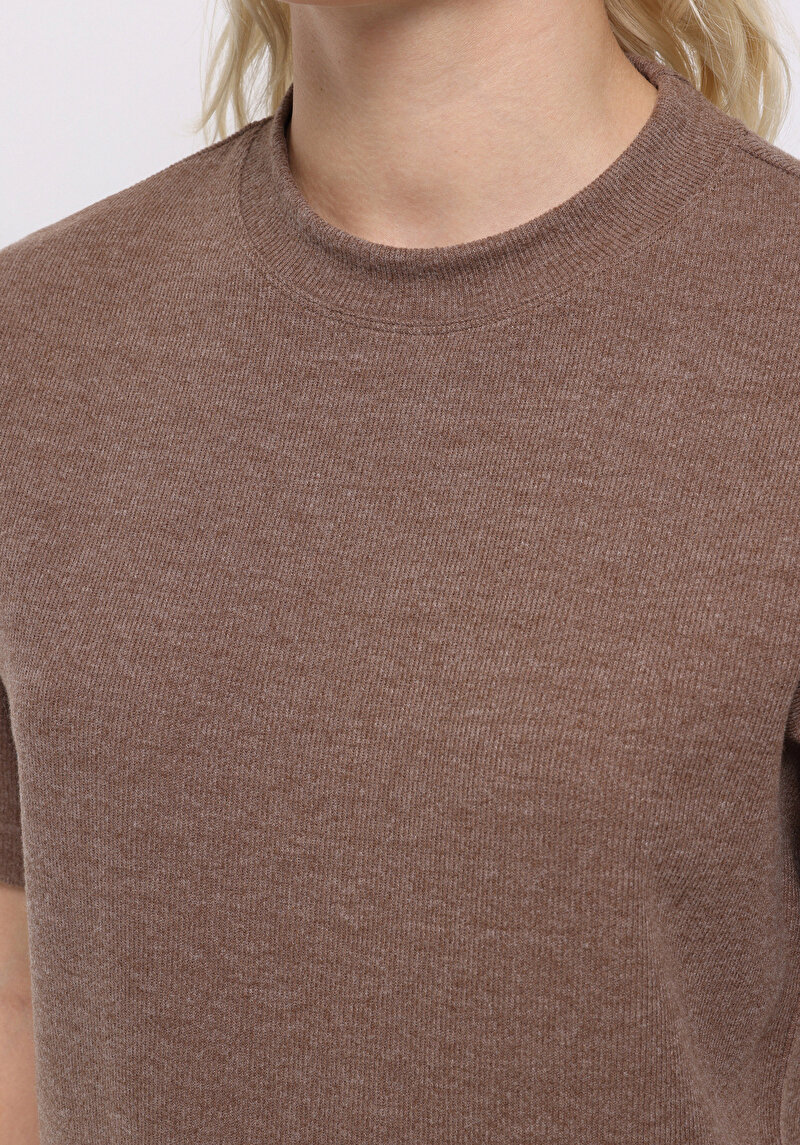 Imagine a Pulover Cu Mâneci Scurte De Dama Maro Regular Fit Cl1077171