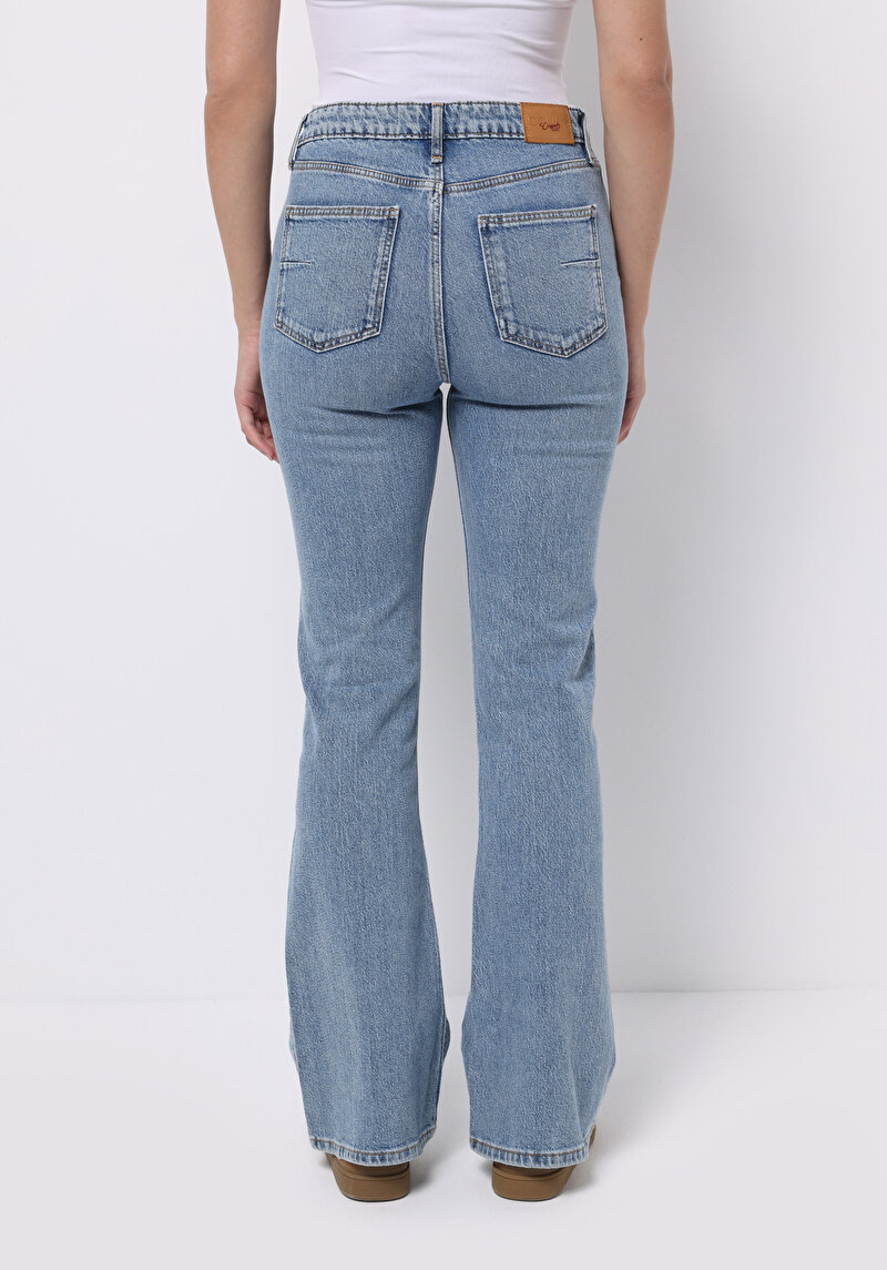 Imagine a Pantaloni De Dama Albastru Regular Fit 791 Monica Cl1075966