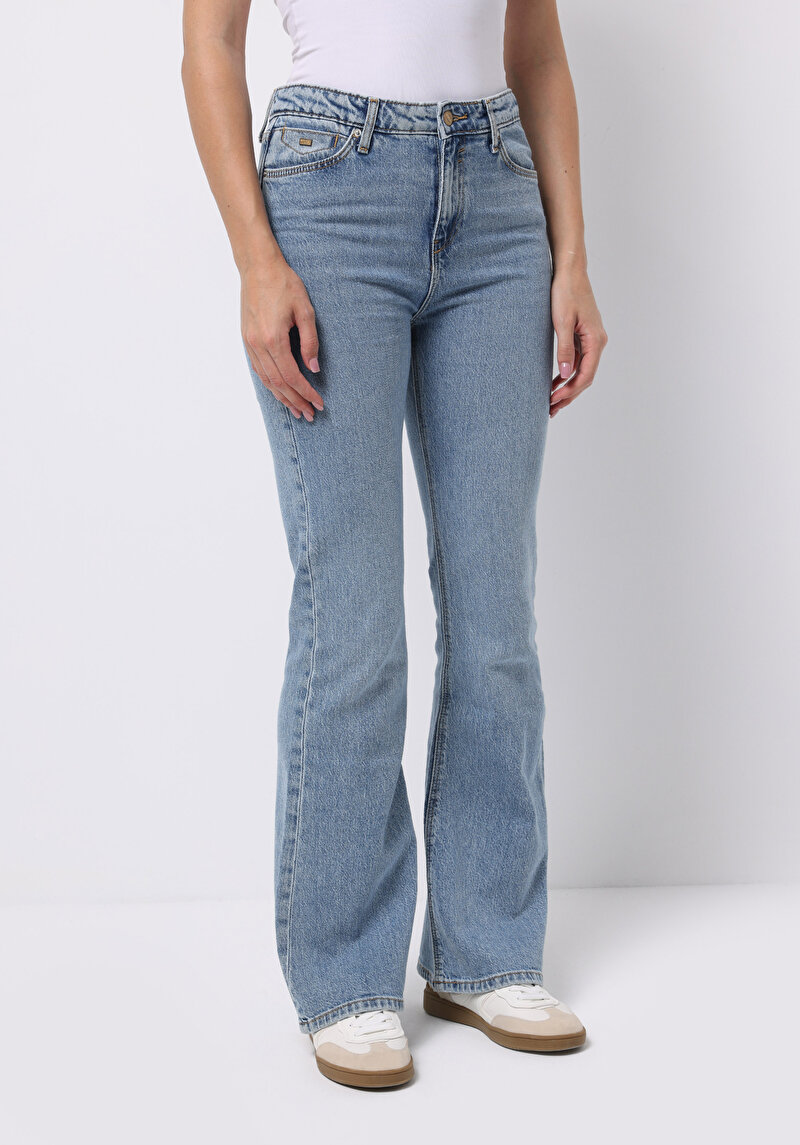 Imagine a Pantaloni De Dama Albastru Regular Fit 791 Monica Cl1075966