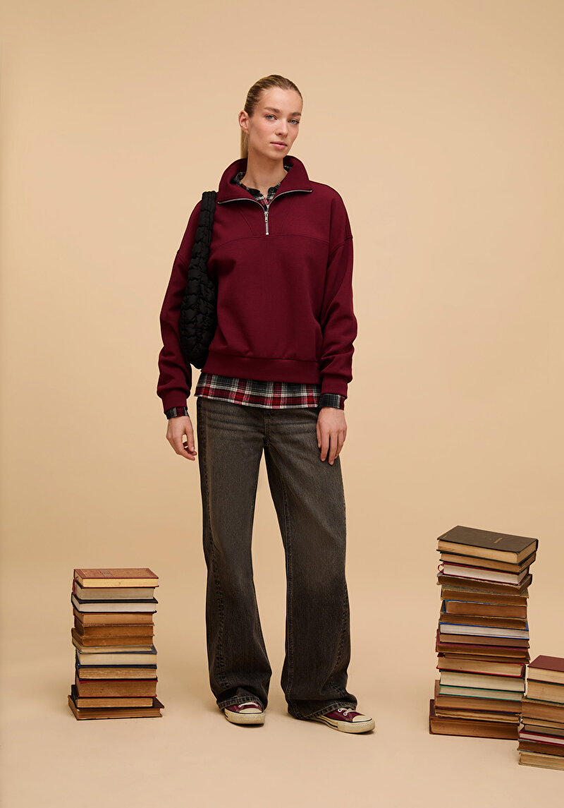 Imagine a Hanorac / Bluza De Dama Bordo Regular Fit  Cl1076443