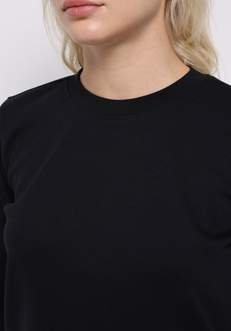 Imagine a Tricou Cu Maneca Lunga De Dama Negru Regular Fit Cl1076451