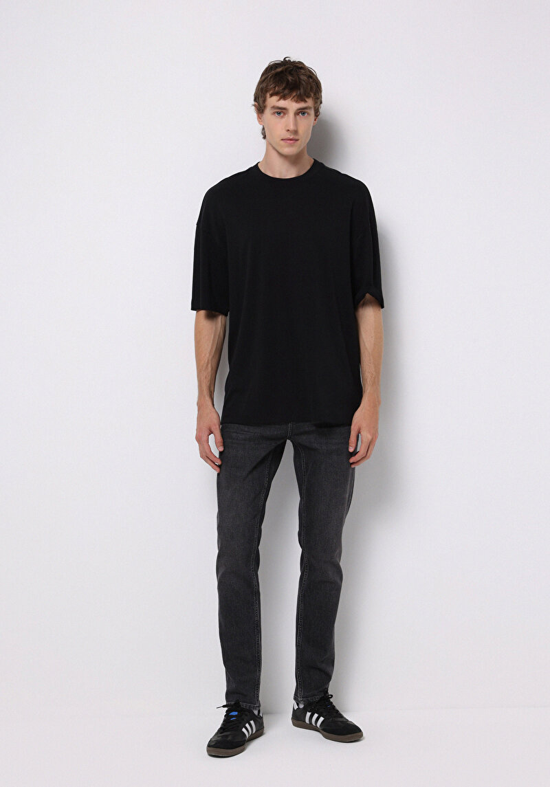 Afișați detalii pentru Pantaloni De Barbati Negru Straight Fit 044 Karl Cl1076171