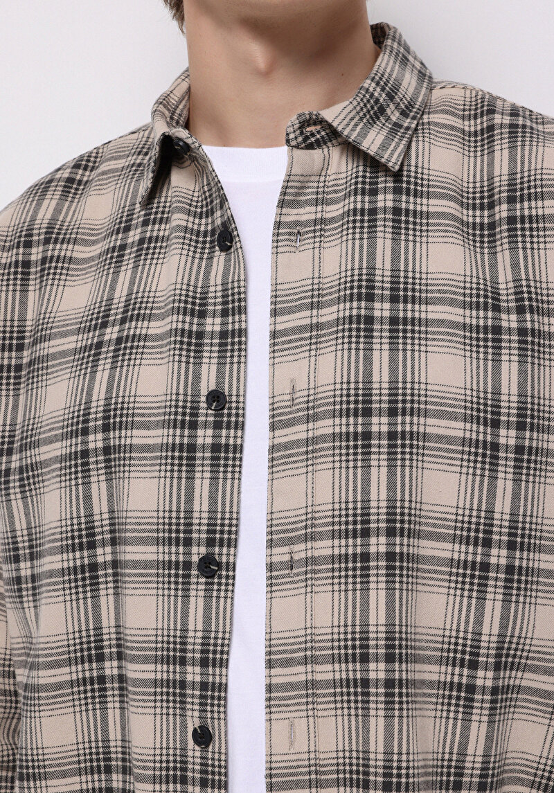 Afișați detalii pentru Camasa Cu Maneca Lunga De Barbati Bej Regular Fit  Cl1076279