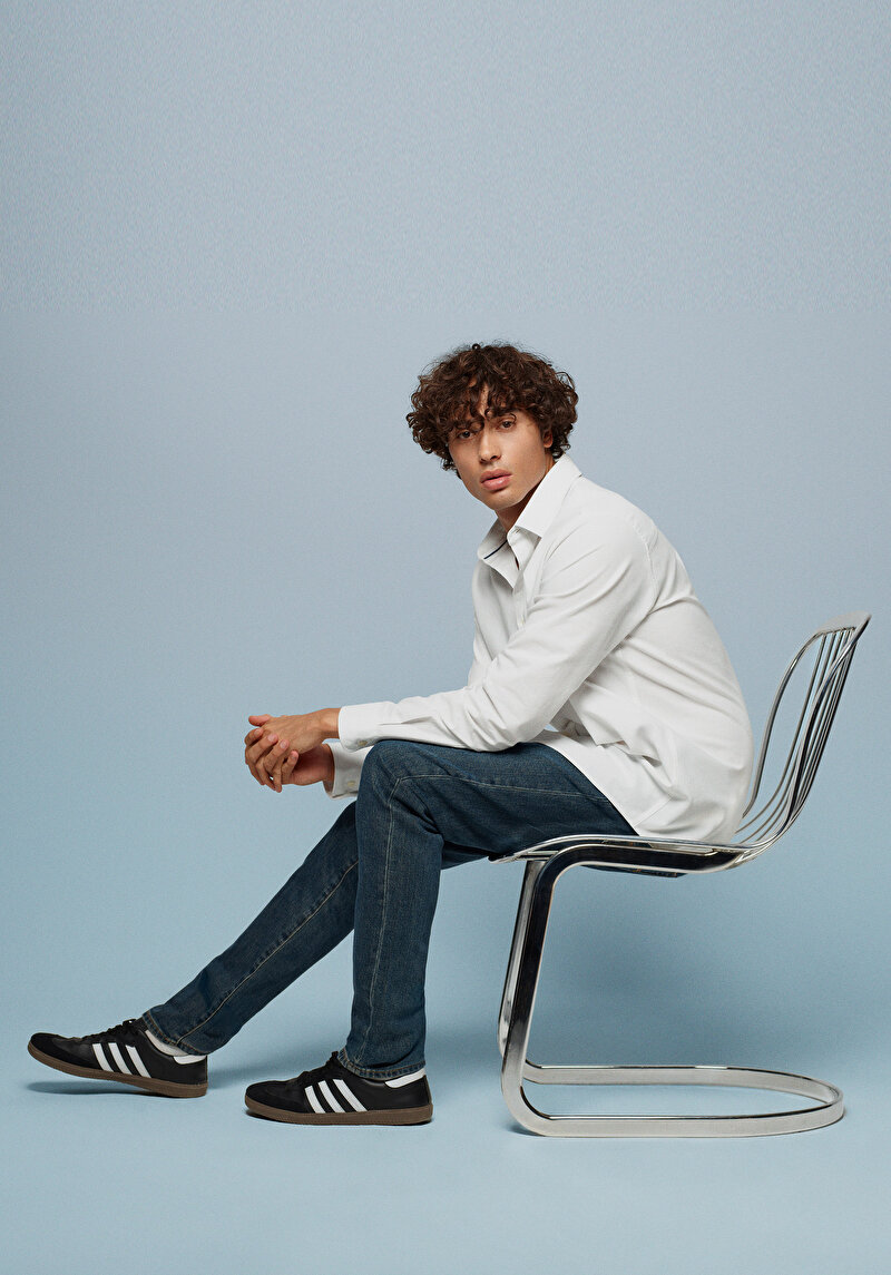 Imagine a Pantaloni De Barbati Albastru Inchis Slim Fit 041 Danny Cl1076539