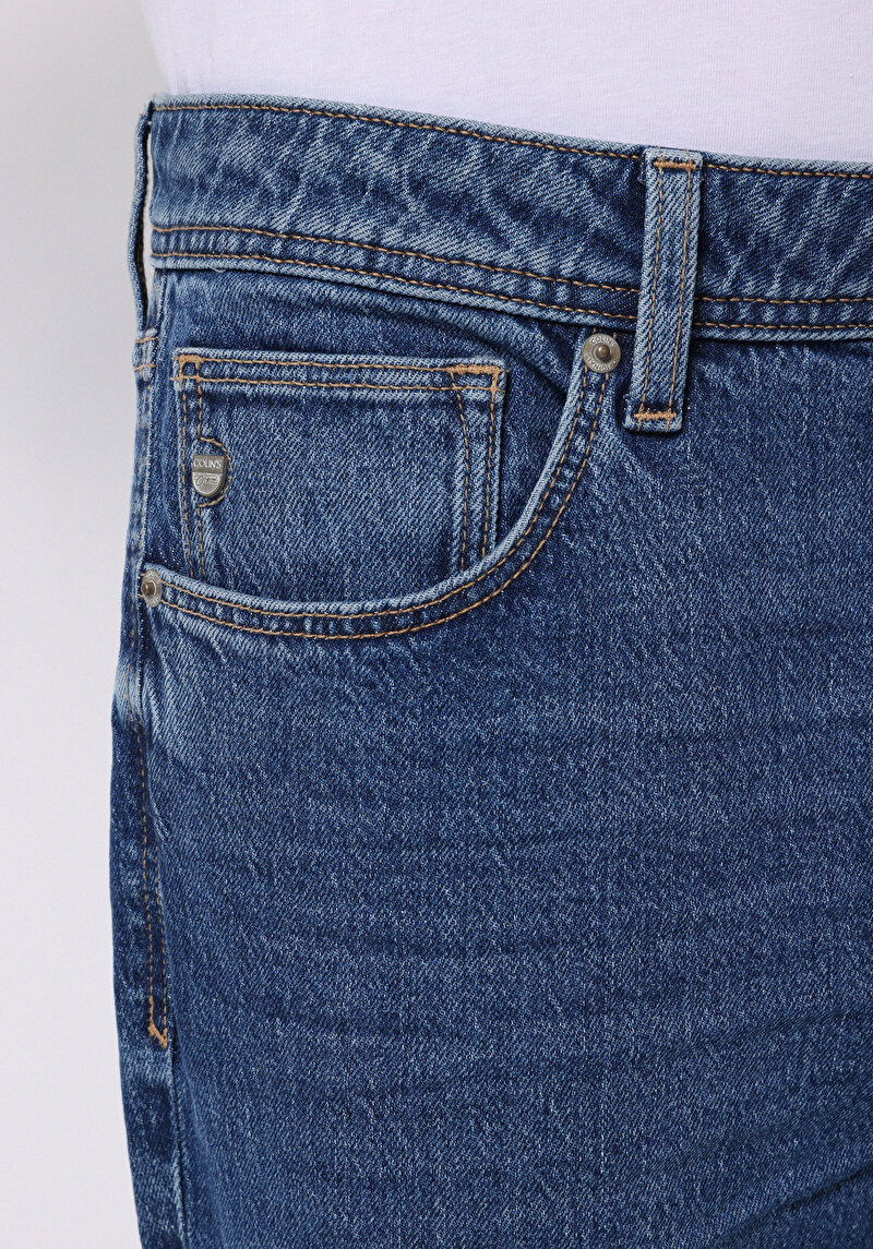 Afișați detalii pentru Pantaloni De Barbati Albastru Straight Fit 044 Karl Cl1076555