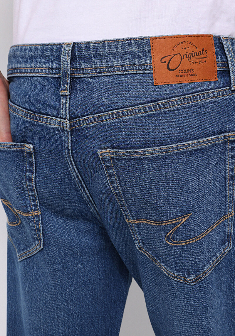 Afișați detalii pentru Pantaloni De Barbati Albastru Straight Fit 044 Karl Cl1076555