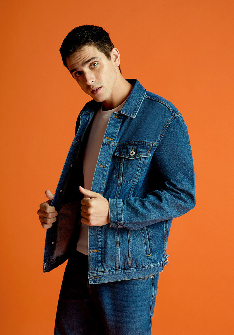 Imagine a Jacheta De Barbati Albastru Regular Fit Cl1077295