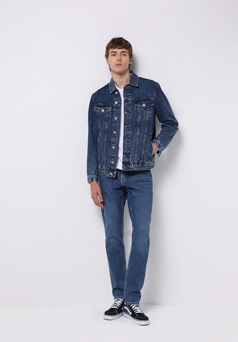 Imagine a Jacheta De Barbati Albastru Regular Fit Cl1077295