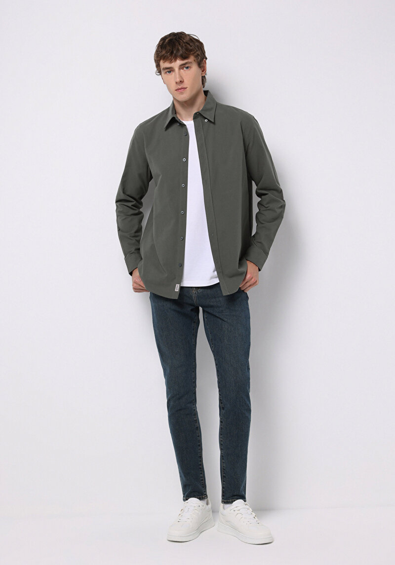 Afișați detalii pentru Camasa Cu Maneca Lunga De Barbati Kaki Regular Fit  Cl1073845