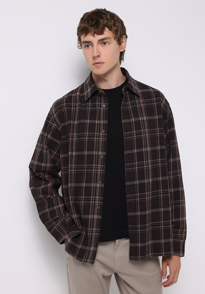 Imagine a Camasa Cu Maneca Lunga De Barbati Maro Comfort Fit  Cl1075660