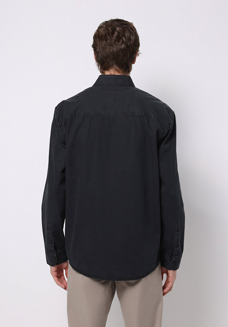 Afișați detalii pentru Camasa Cu Maneca Lunga De Barbati Negru Comfort Fit  Cl1075661