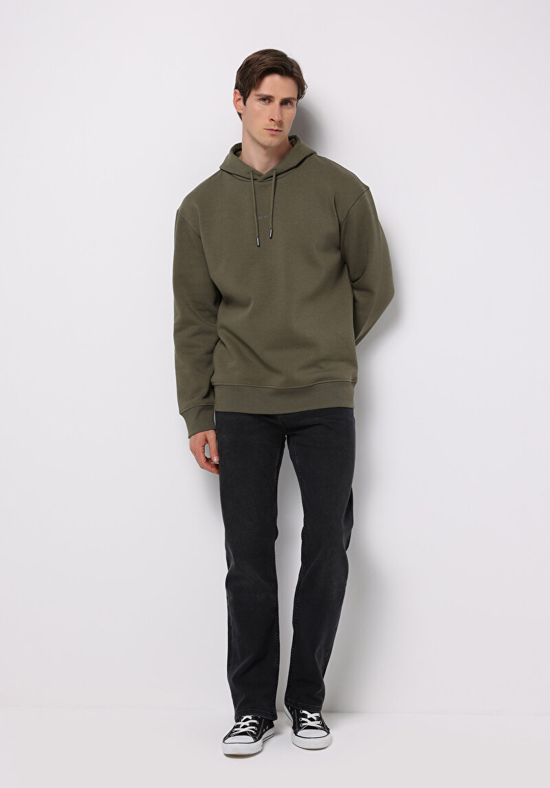 Imagine a Hanorac / Bluza De Barbati Verde Comfort Fit Cl1075715