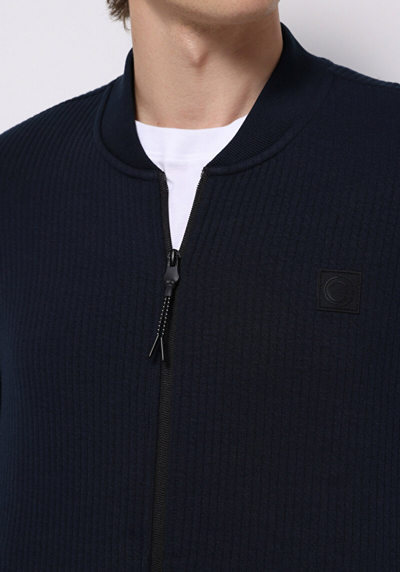 Imagine a Jacheta De Barbati Albastru Marin Slim Fit Cl1075914