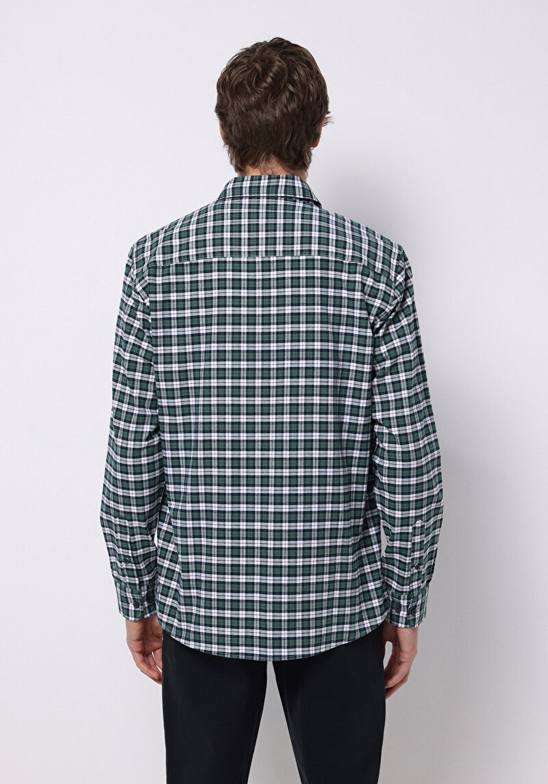 Imagine a Camasa Cu Maneca Lunga De Barbati Verde Regular Fit Cl1076492