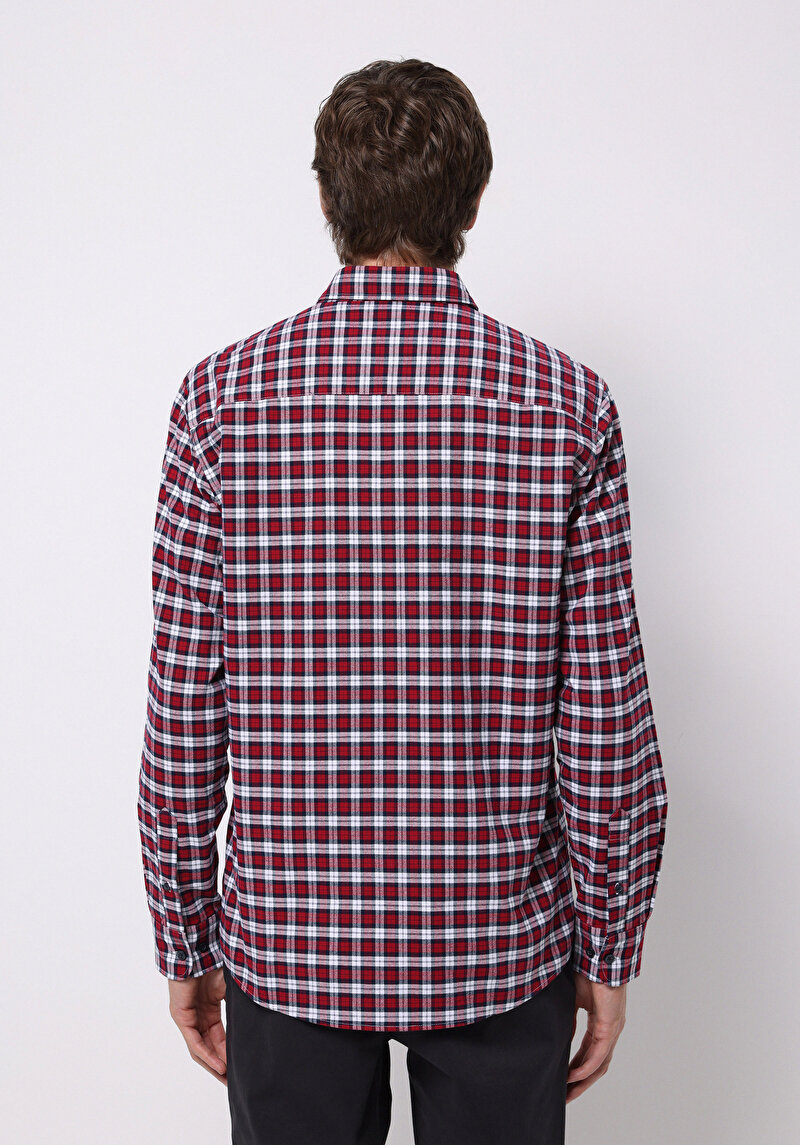 Imagine a Camasa Cu Maneca Lunga De Barbati Roşu Regular Fit Cl1076492