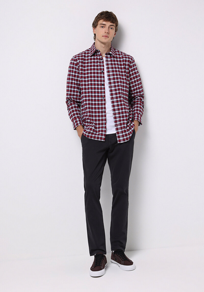 Afișați detalii pentru Camasa Cu Maneca Lunga De Barbati Roşu Regular Fit  Cl1076492