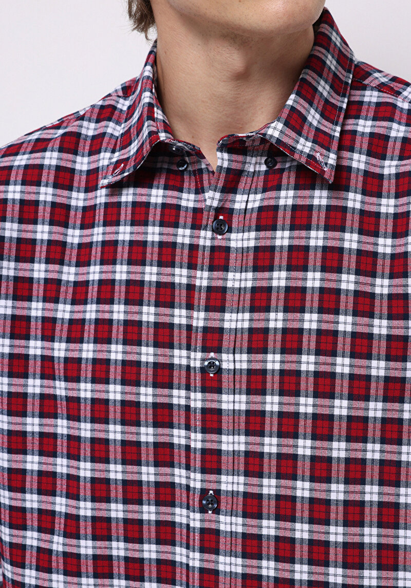 Afișați detalii pentru Camasa Cu Maneca Lunga De Barbati Roşu Regular Fit  Cl1076492