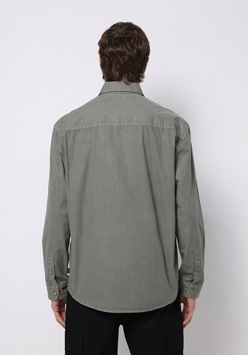 Afișați detalii pentru Camasa Cu Maneca Lunga De Barbati Kaki Comfort Fit  Cl1075661