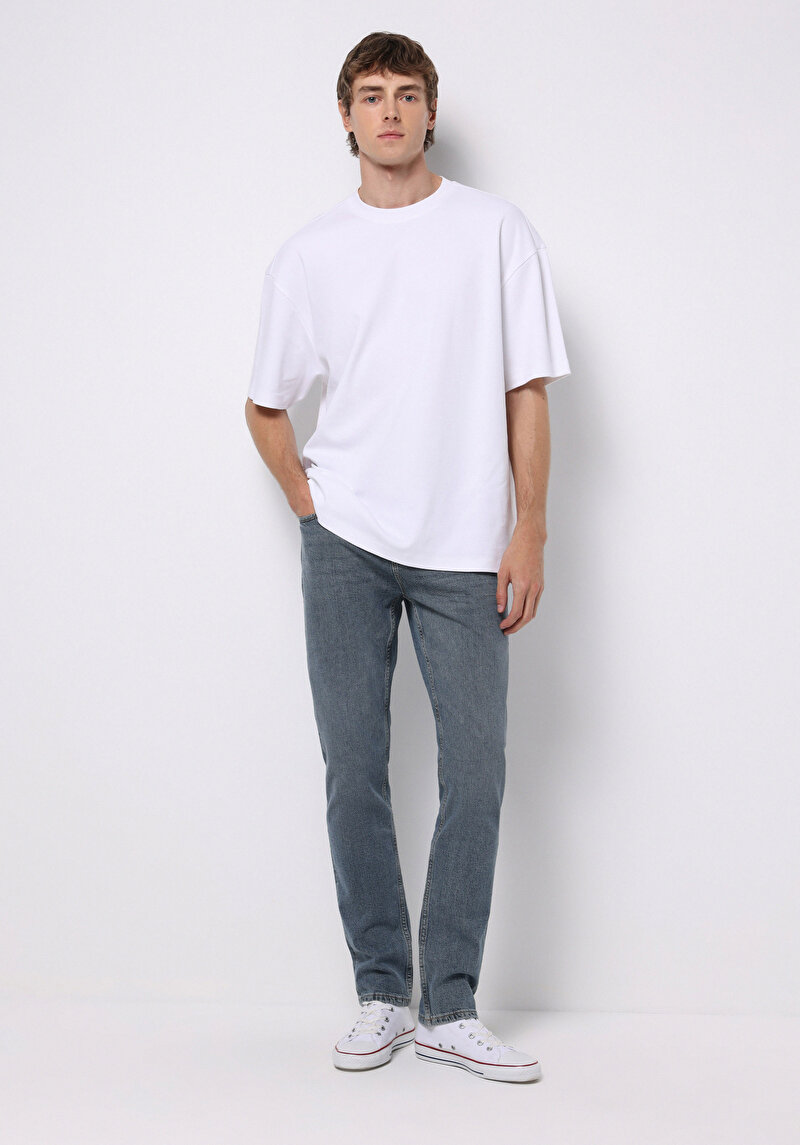 Afișați detalii pentru Pantaloni De Barbati Albastru Straight Fit 044 Karl Cl1075999