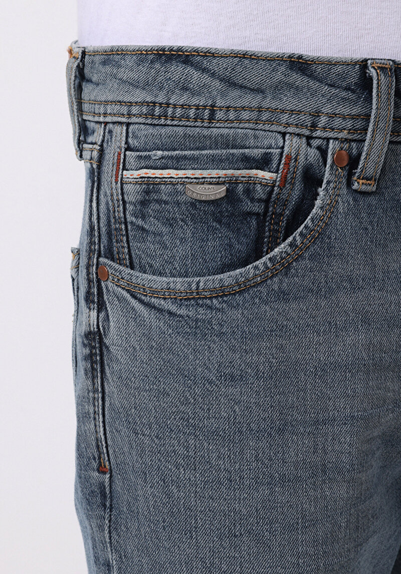 Afișați detalii pentru Pantaloni De Barbati Albastru Straight Fit 044 Karl Cl1075999