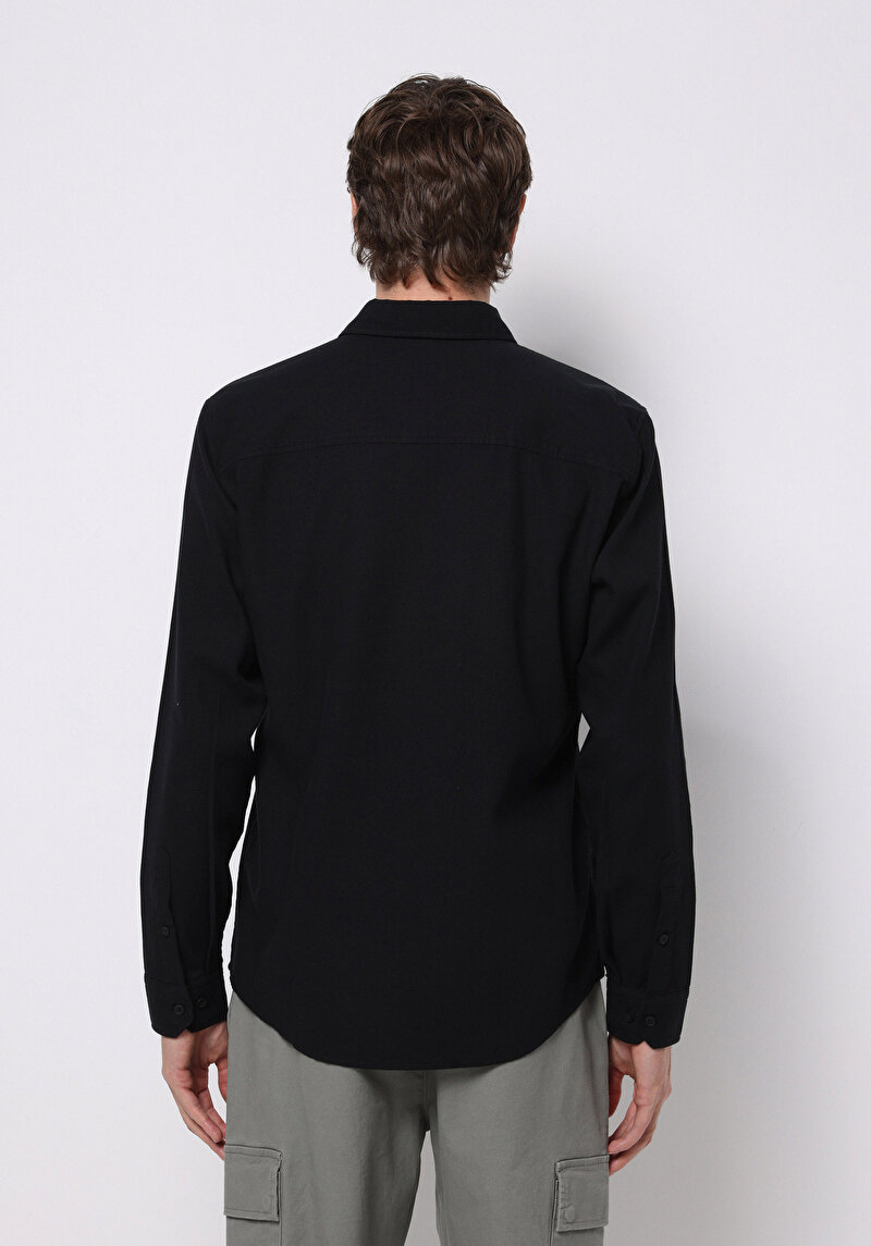 Imagine a Camasa Cu Maneca Lunga De Barbati Negru Slim Fit Cl1076727