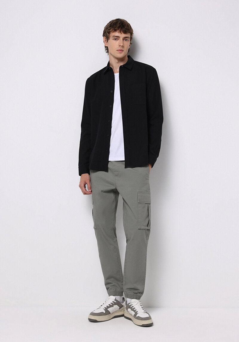 Imagine a Camasa Cu Maneca Lunga De Barbati Negru Slim Fit Cl1076727