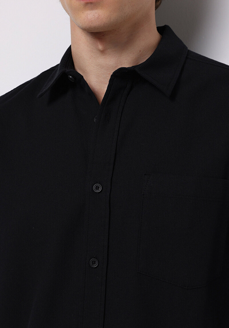 Imagine a Camasa Cu Maneca Lunga De Barbati Negru Slim Fit Cl1076727