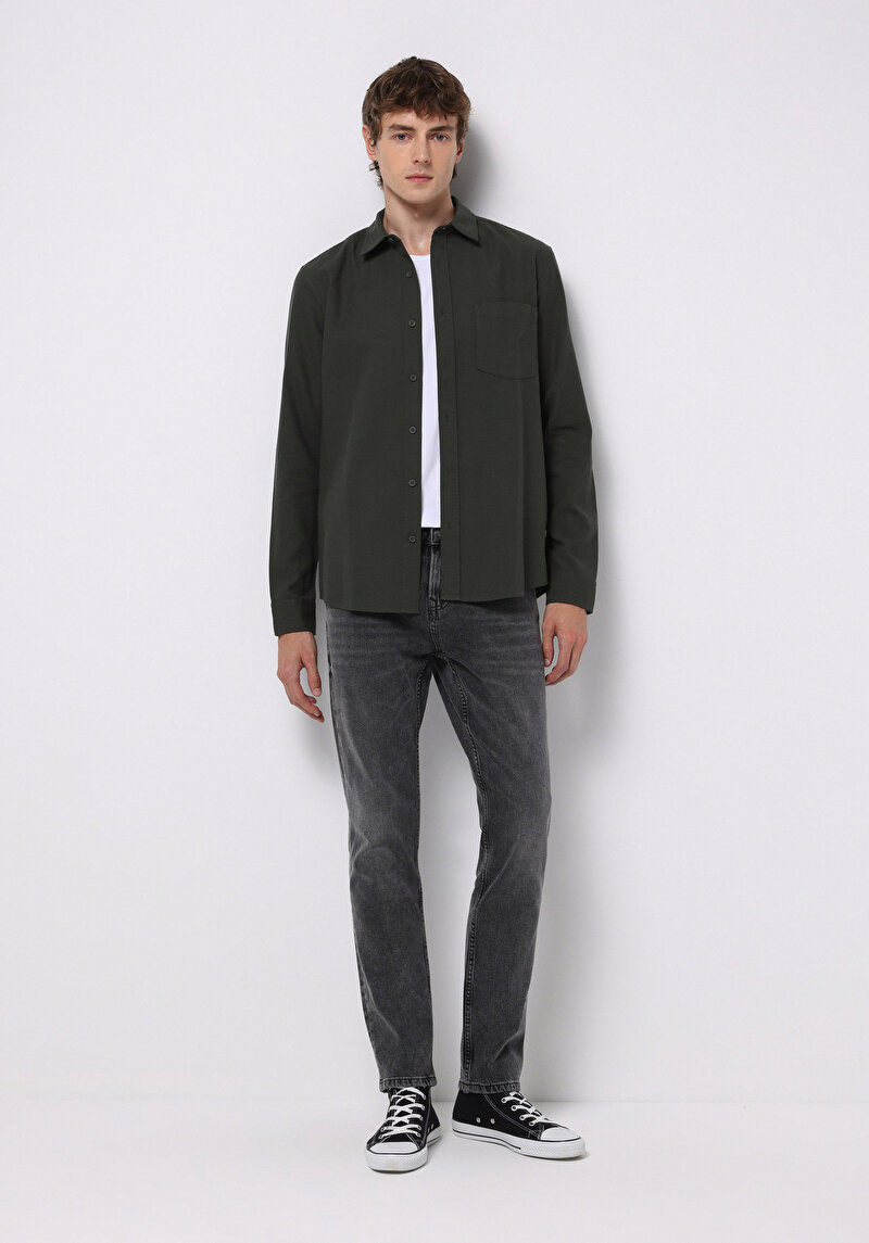 Afișați detalii pentru Camasa Cu Maneca Lunga De Barbati Verde Slim Fit  Cl1076727