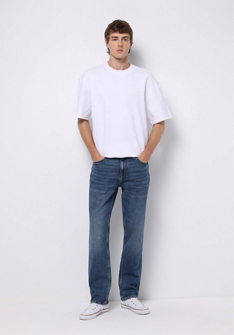 Imagine a Pantaloni De Barbati Albastru Regular Fit 045 David Cl1076824