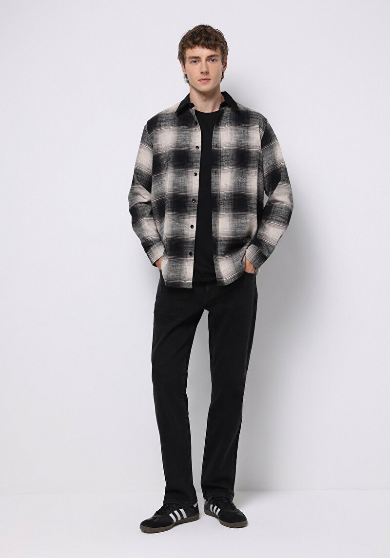 Afișați detalii pentru Camasa Cu Maneca Lunga De Barbati Negru Comfort Fit  Cl1077642