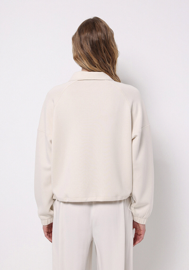 Imagine a Hanorac / Bluza De Dama Ecru Regular Fit Cl1075635