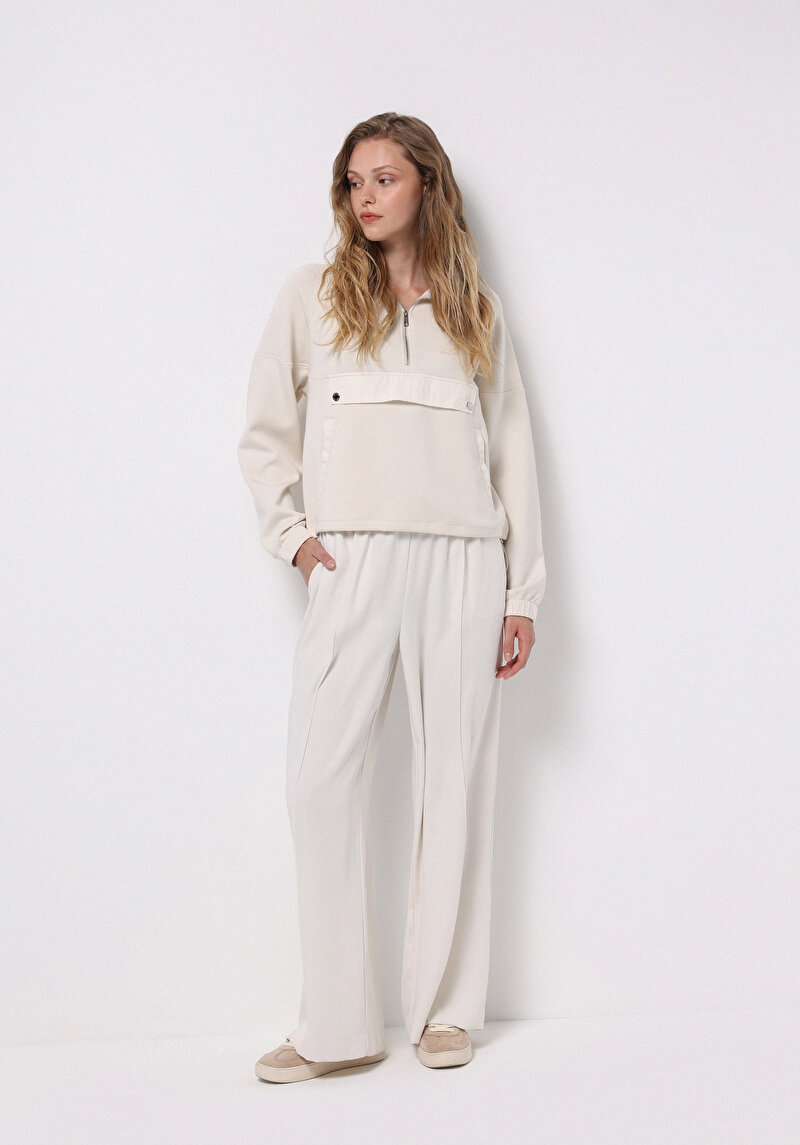 Imagine a Hanorac / Bluza De Dama Ecru Regular Fit Cl1075635