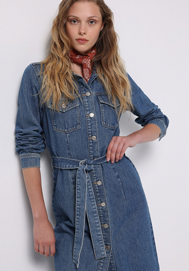 Imagine a Rochie De Dama Albastru Slim Fit  Cl1076047