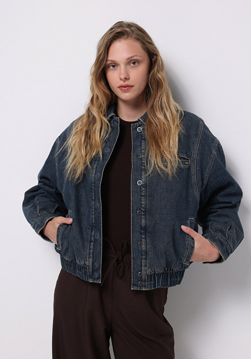 Imagine a Jacheta De Dama Albastru Oversize Fit  Cl1076054