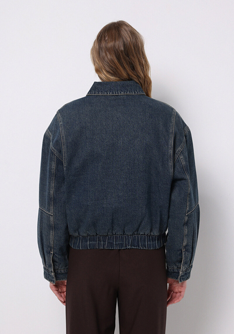 Afișați detalii pentru Jacheta De Dama Albastru Oversize Fit  Cl1076054