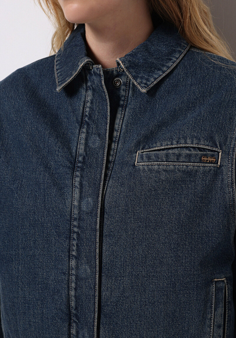 Imagine a Jacheta De Dama Albastru Oversize Fit Cl1076054