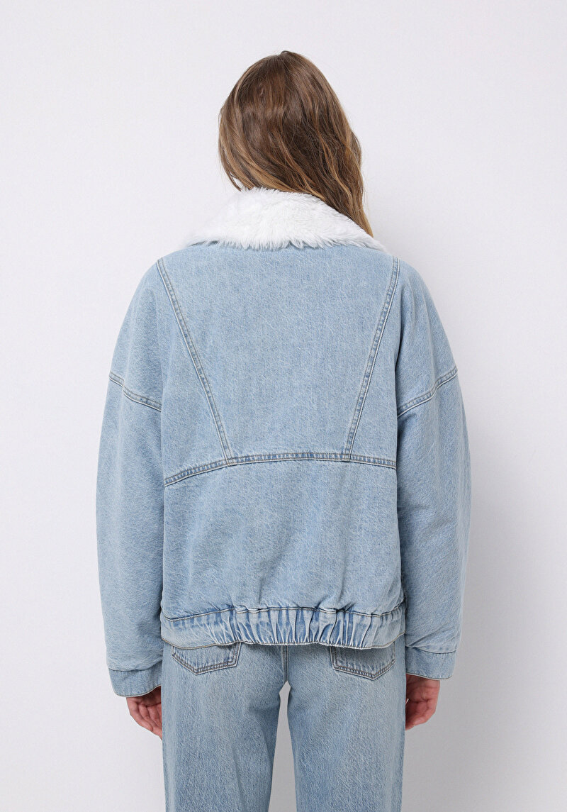 Afișați detalii pentru Jacheta De Dama Albastru Oversize Fit  Cl1076057