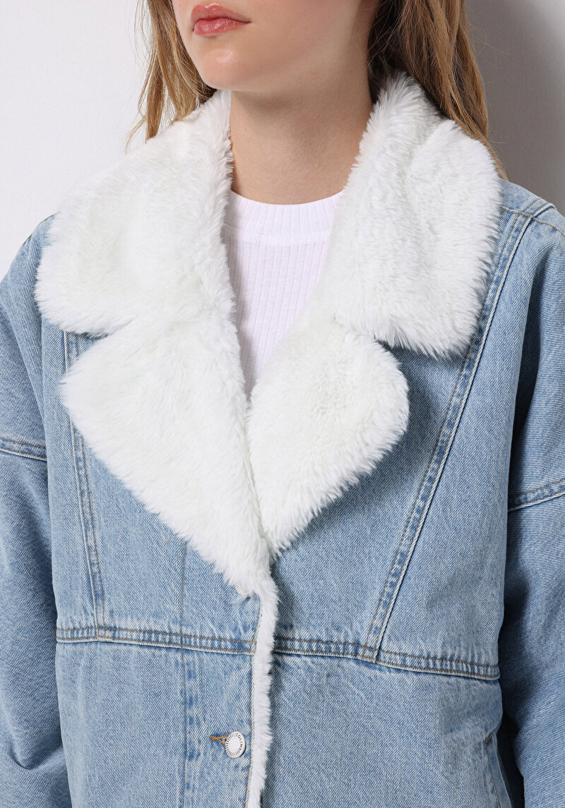 Afișați detalii pentru Jacheta De Dama Albastru Oversize Fit  Cl1076057