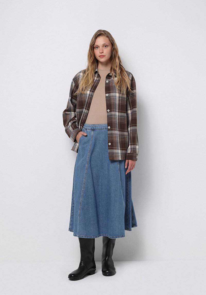 Imagine a Fusta De Dama Albastru Regular Fit Cl1076231