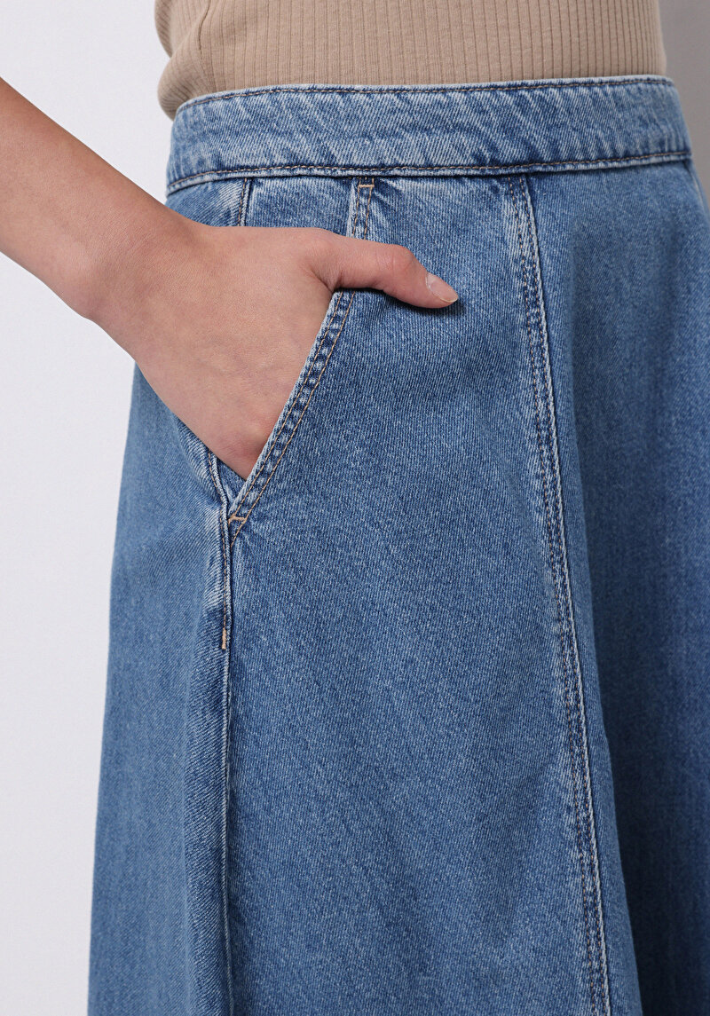 Afișați detalii pentru Fusta De Dama Albastru Regular Fit  Cl1076231