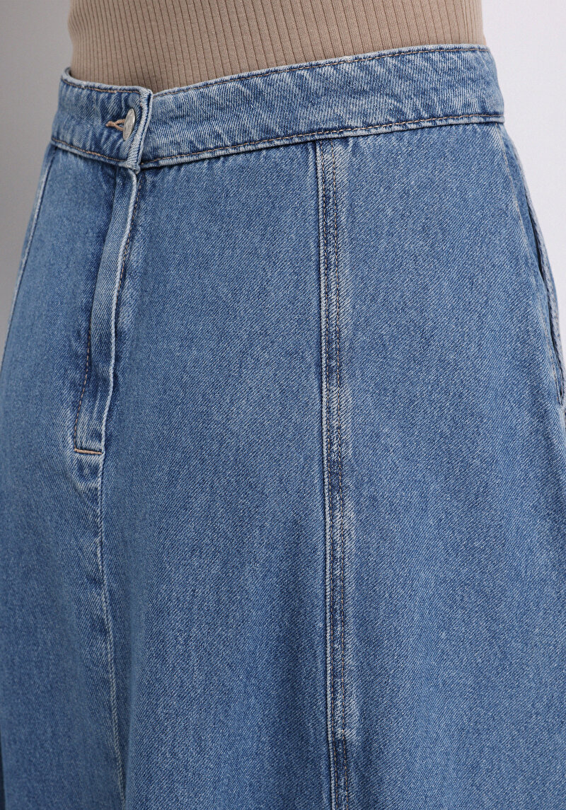 Afișați detalii pentru Fusta De Dama Albastru Regular Fit  Cl1076231