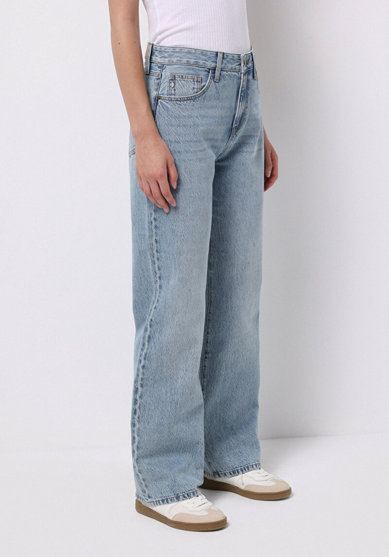 Afișați detalii pentru Pantaloni De Dama Albastru Straight Fit  Cl1076567