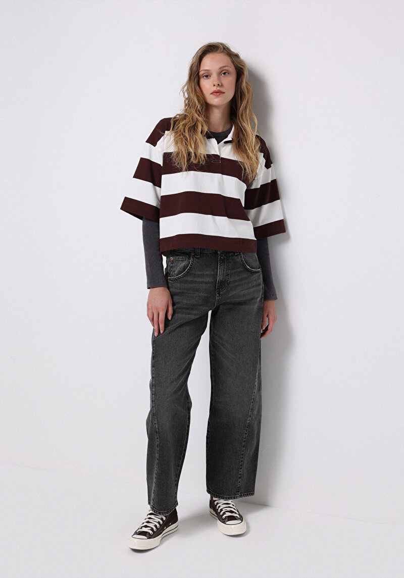 Imagine a Pantaloni De Dama Negru Loose Fit  Cl1076781